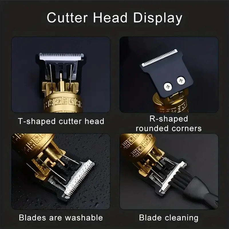 Vintage T9 Electric Hair Cutting Machine Hair Clipper Professional Men Shaver Rechargeable Barber Trimmer for Men Dragon Buddha