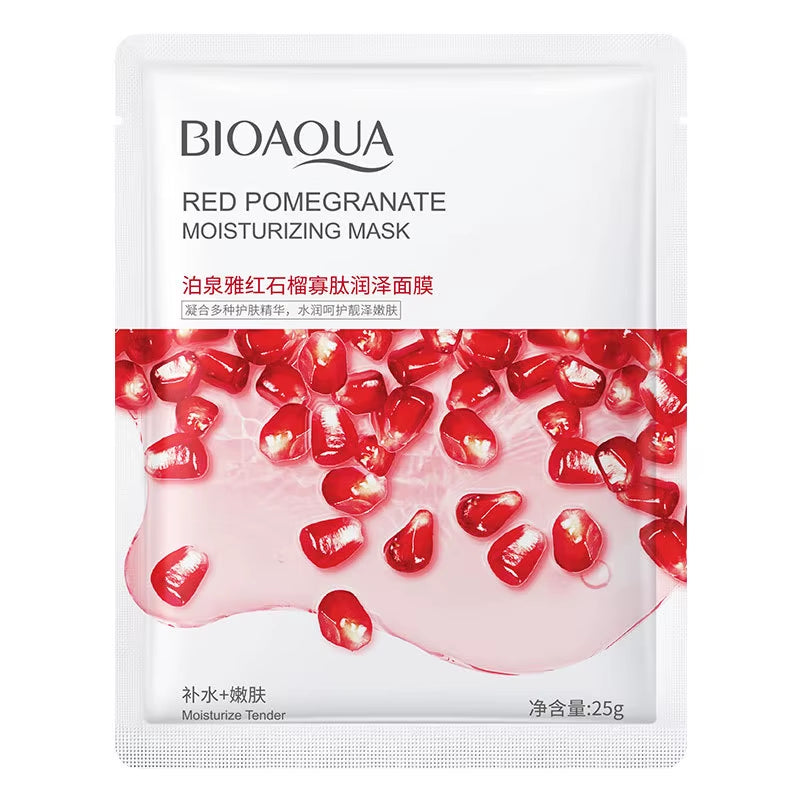 BIOAQUA Pomegranate Facial Mask Improved Drying Moisturizing Aloe Shrinking Pore Honey Moisturizing Cucumber Facial Mask