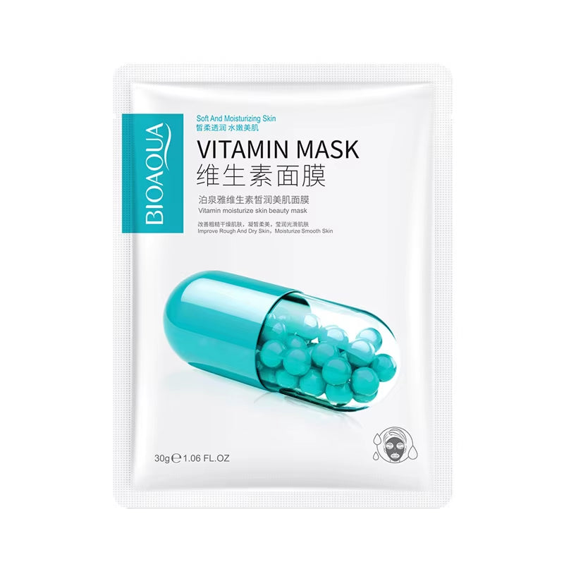 BIOAQUA Pomegranate Facial Mask Improved Drying Moisturizing Aloe Shrinking Pore Honey Moisturizing Cucumber Facial Mask