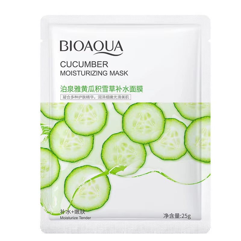 BIOAQUA Pomegranate Facial Mask Improved Drying Moisturizing Aloe Shrinking Pore Honey Moisturizing Cucumber Facial Mask