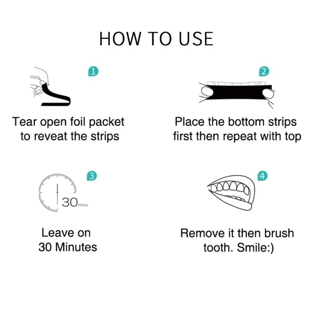 14Pcs/Box Teeth Whitening Strip Charcoal Teeth Whitening Strips Remove Coffee Tea Stains Tooth Whitening Kit Dental Bleaching