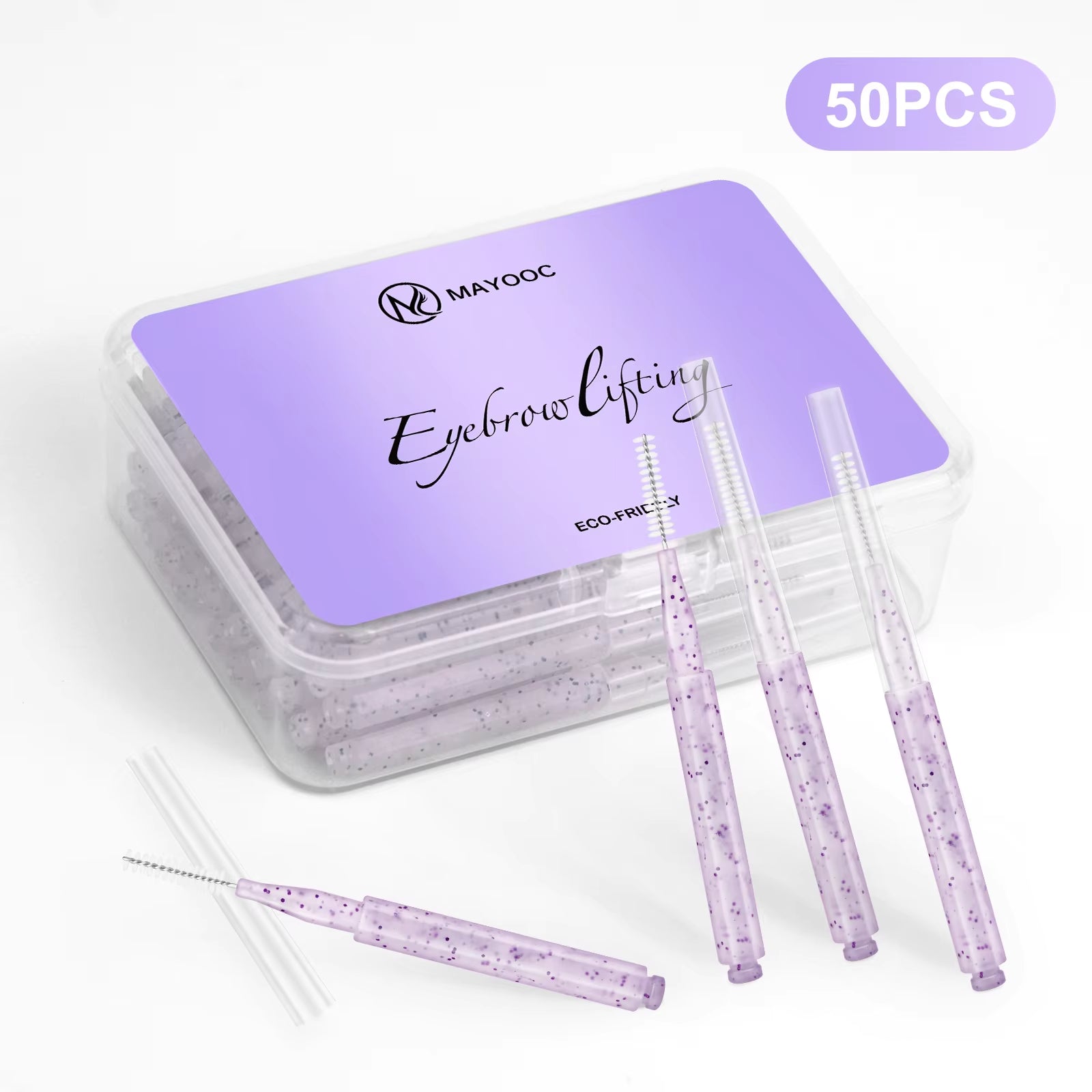 MAYOOC Mini Eyebrow Brush Brow Perm Brush Disposable Brow Lifting Brushes Bendable Micro Eyelash Brush Applicators Tools