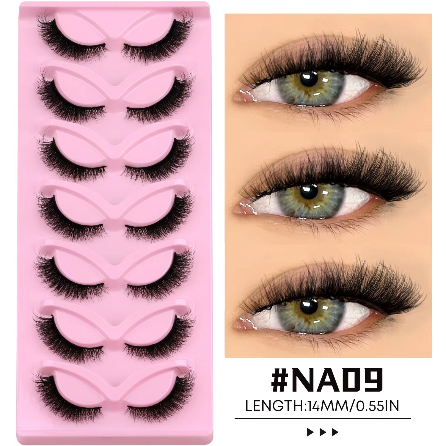 VELTRINAY Cat Eye Lashes False Lashes 3D Faux Mink Lashes Fluffy Volume Strip Lashes Cat Eyelashes Lashes Fake Eyelashes Makeup