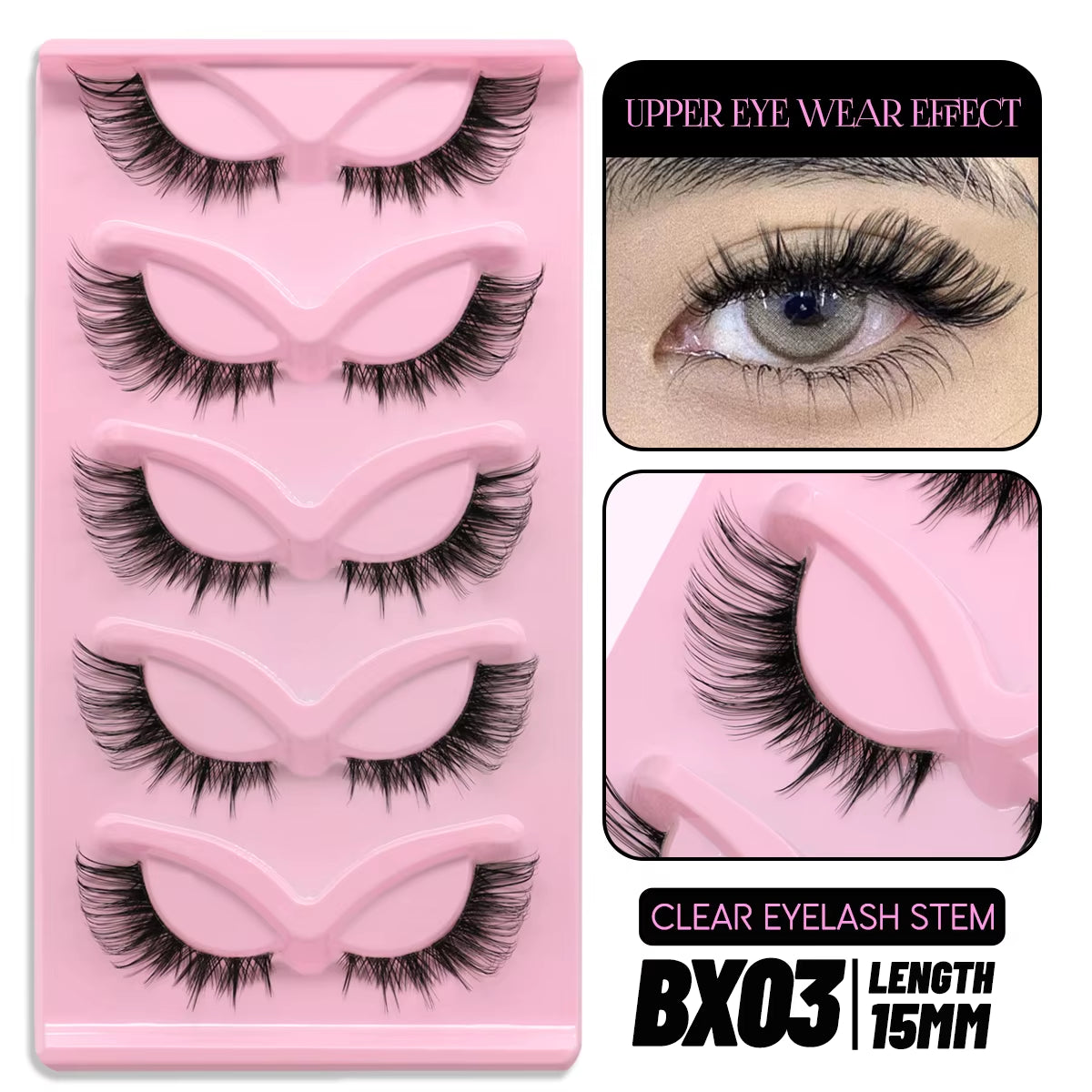 New Natural Manga Lashes Soft False Eyelashes Look like Mink False Eyelashes Wispy Manga Eyelashes Extension Makeup