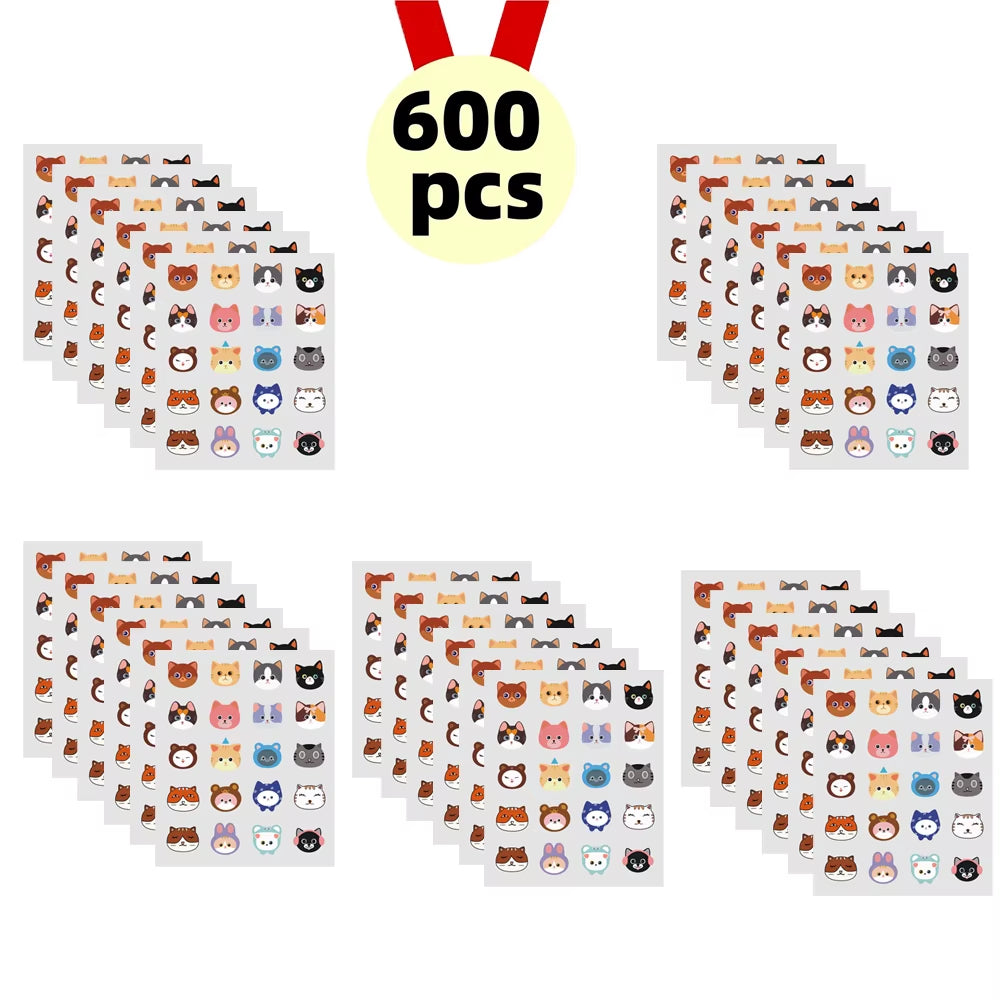 600 Pieces of Cartoon Cat Acne Patches, Facial Acne Patches,Concealer Acne Patches,And Pimples Patches,Ultra-Thin and Breathab