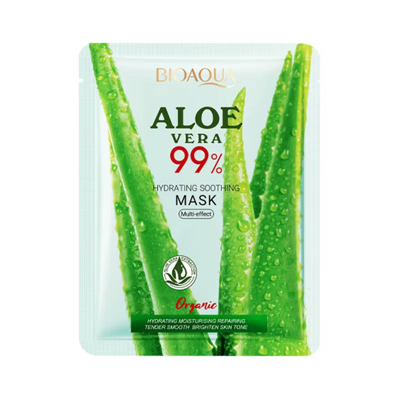 1 Piece BIOAOUA Aloe Hydrating Soothing Facial Mask Moisturizing Preventing Roughness and Dryness Face Mask Sheet Skin Care
