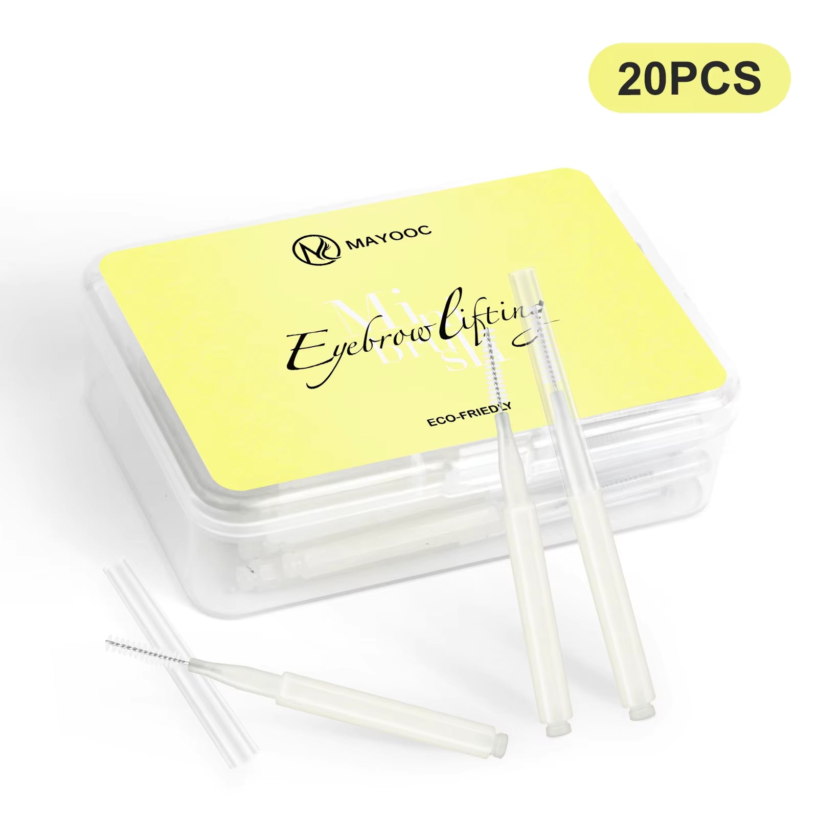 MAYOOC Mini Eyebrow Brush Brow Perm Brush Disposable Brow Lifting Brushes Bendable Micro Eyelash Brush Applicators Tools
