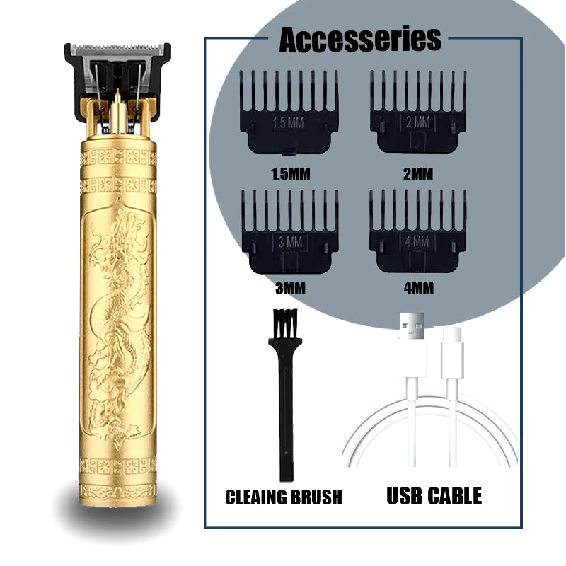 Vintage T9 Electric Hair Cutting Machine Hair Clipper Professional Men Shaver Rechargeable Barber Trimmer for Men Dragon Buddha