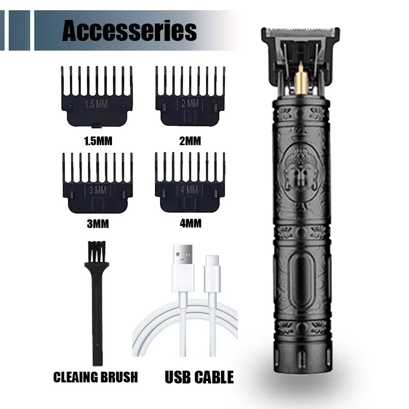 Vintage T9 Electric Hair Cutting Machine Hair Clipper Professional Men Shaver Rechargeable Barber Trimmer for Men Dragon Buddha