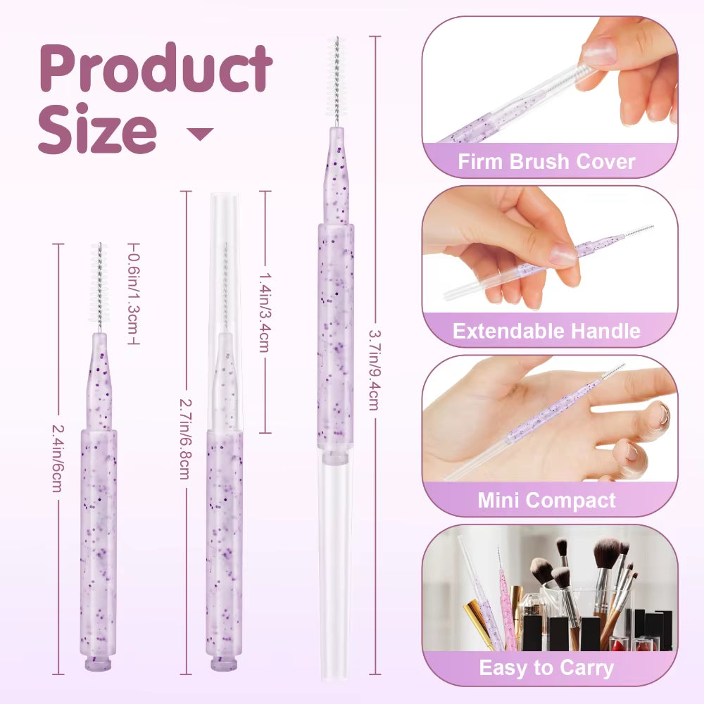 MAYOOC Mini Eyebrow Brush Brow Perm Brush Disposable Brow Lifting Brushes Bendable Micro Eyelash Brush Applicators Tools